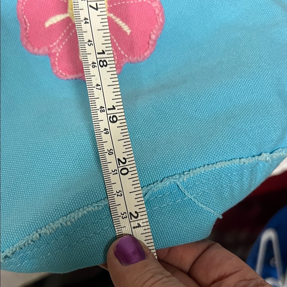 Life Is Good Turquoise Tote with Pink Floral Accent - Picture 6 of 9